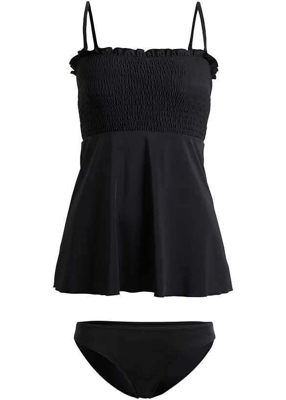 Tankini bandeau smocké (ens. 2 pces), bonprix