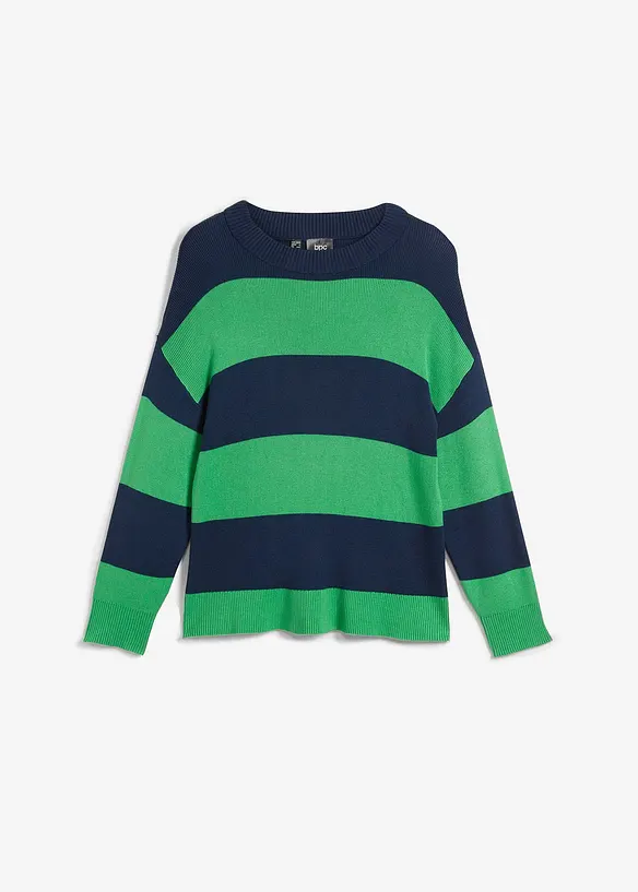 Pull en fine maille à larges rayures, bonprix