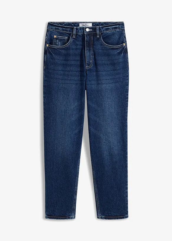 Jean mom taille haute, peu extensible, cropped, bonprix