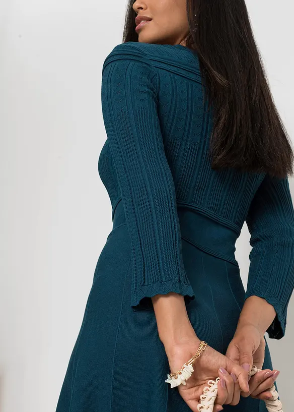 Robe en maille ajourée, bonprix