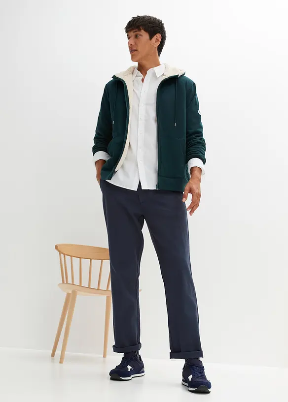 Sweat zippé à capuche doublé peluche, bonprix