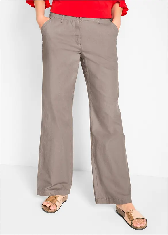 Pantalon tissé en lin et coton, bonprix