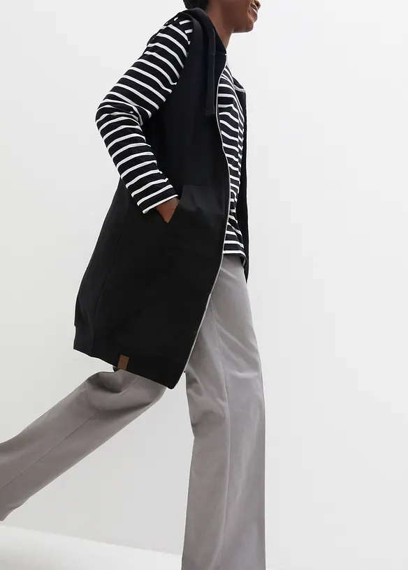 Long gilet sans manches en molleton, bonprix