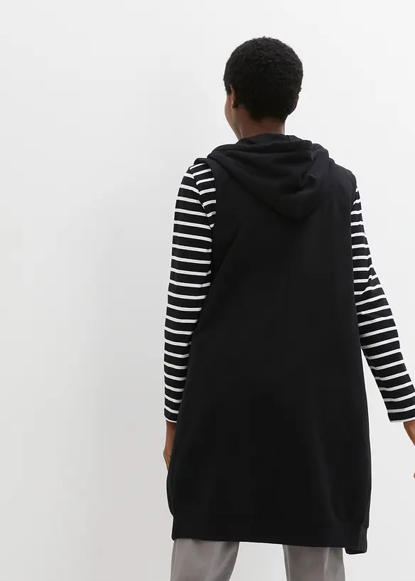 Long gilet sans manches en molleton, bonprix