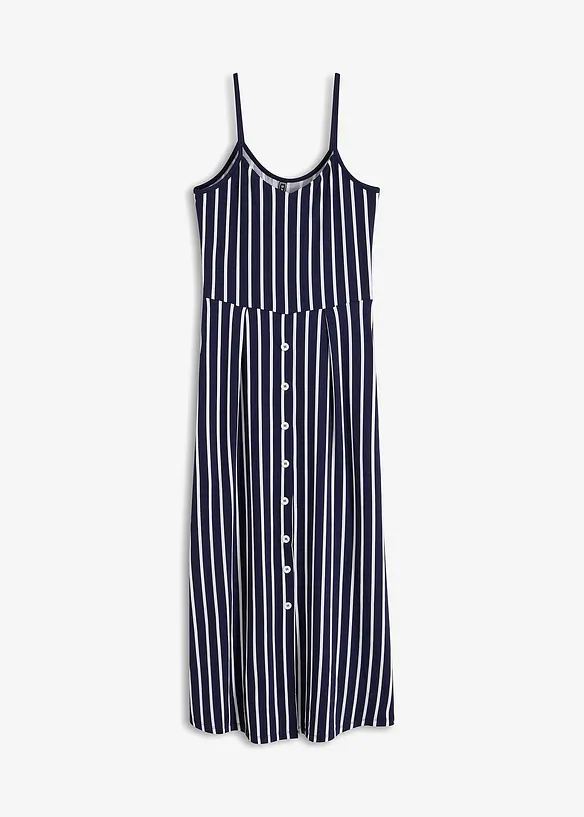 Robe estivale en jersey rayé avec jupe boutonnée, bonprix