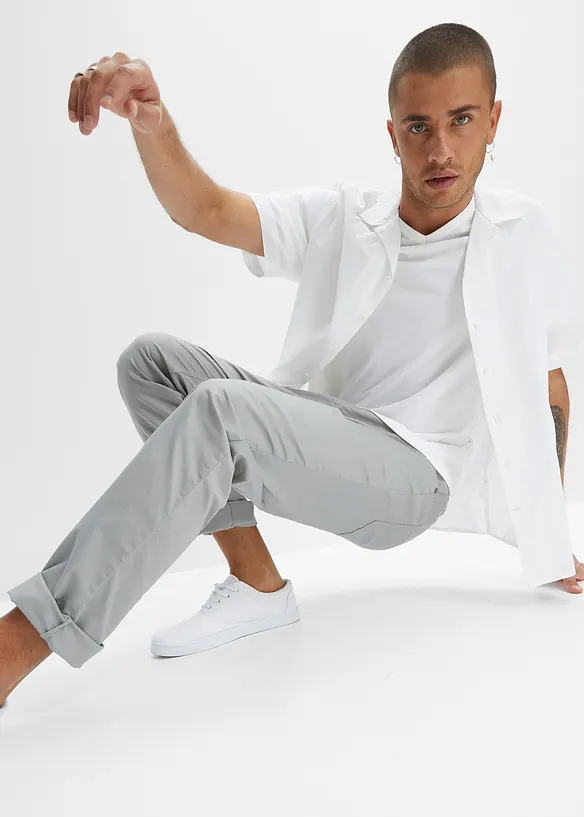 Pantalon droit extensible taille élastiquée, regular, bonprix