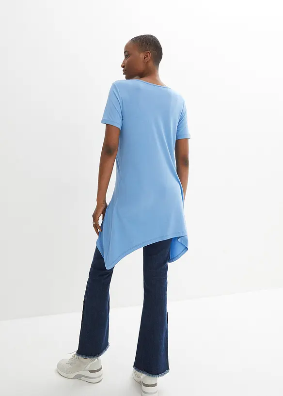 T-shirt long à pans et imprimé papillon, bonprix