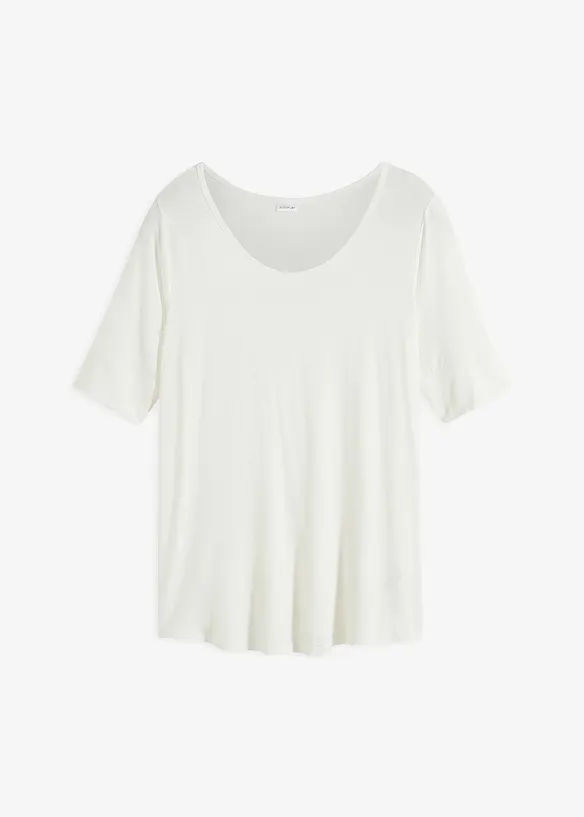 T-shirt à col rond en viscose douce, bonprix