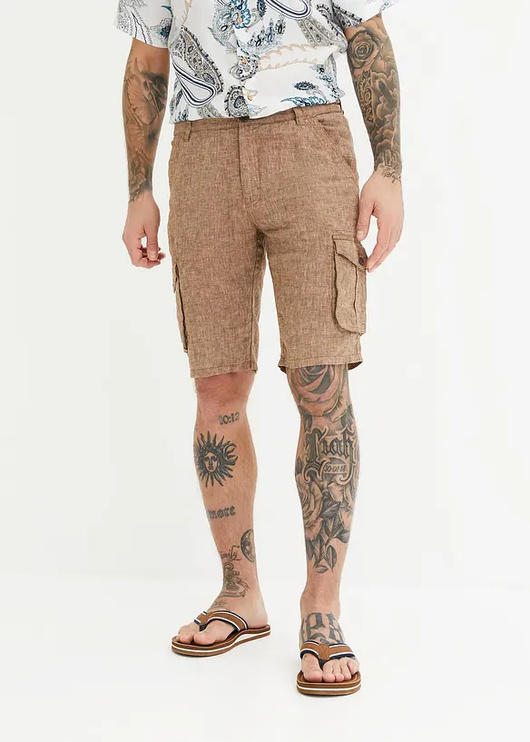 Bermuda cargo en lin, bonprix