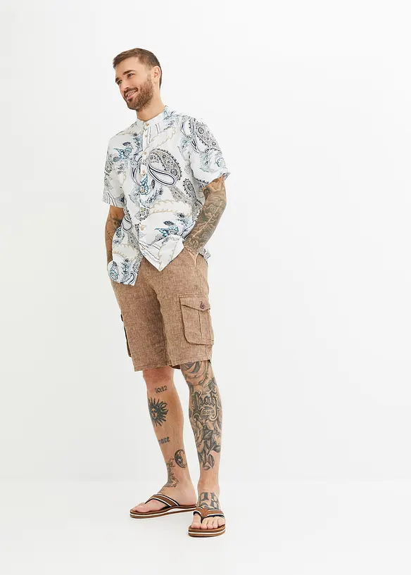 Bermuda cargo en lin, bonprix