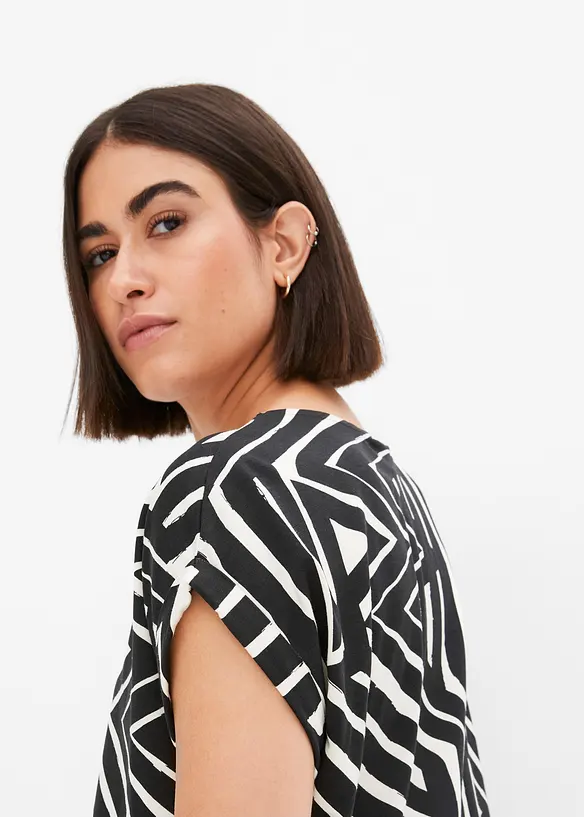 T-shirt fluide et oversize en viscose extensible, bonprix