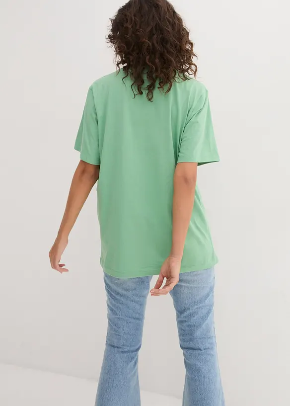 Lot de 5 T-shirts longs et amples à col V, bonprix