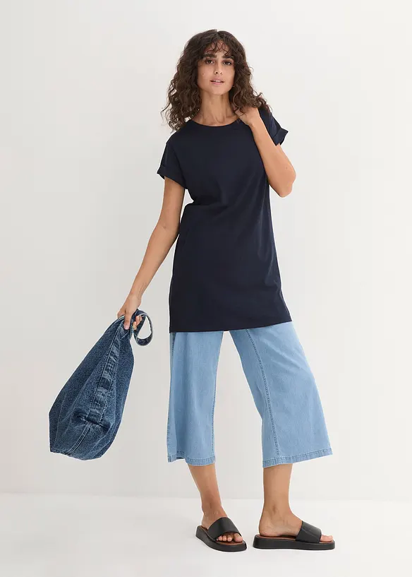 T-shirt long et boxy à manches courtes, bonprix