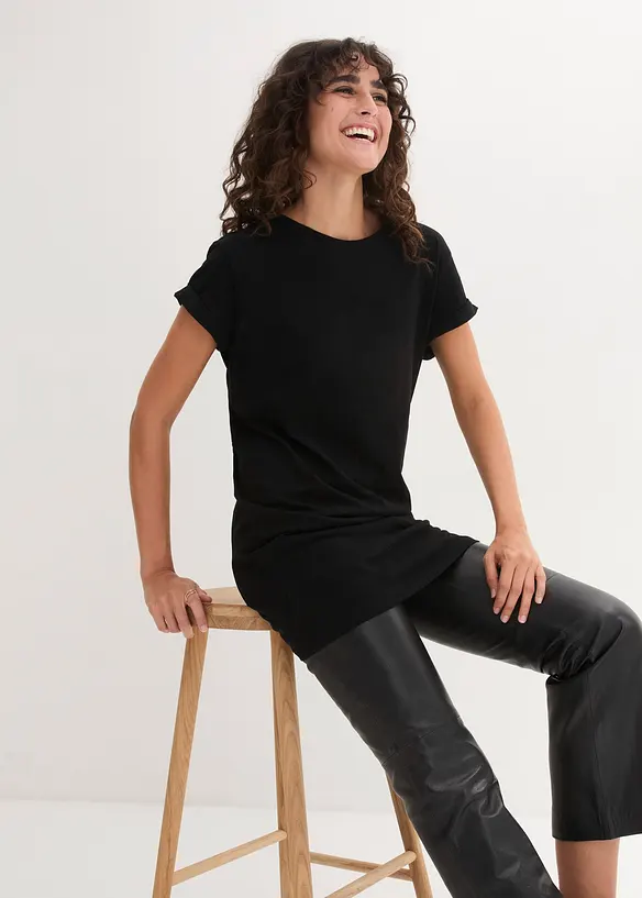 T-shirt long et boxy à manches courtes, bonprix
