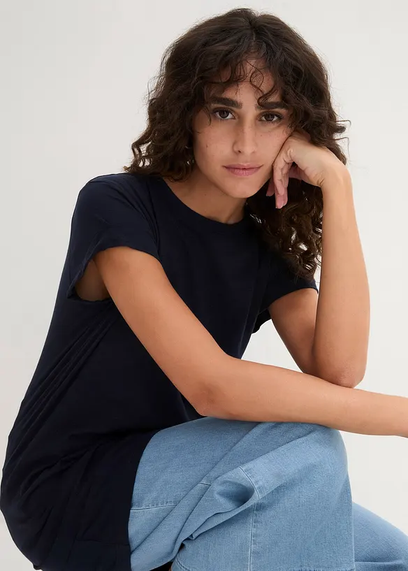 T-shirt long et boxy à manches courtes, bonprix