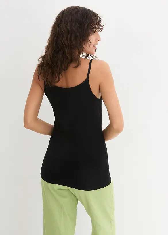 Lot de 3 tops à fines bretelles 100% coton, bonprix
