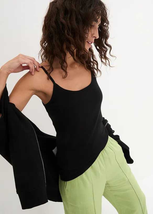 Lot de 3 tops à fines bretelles 100% coton, bonprix
