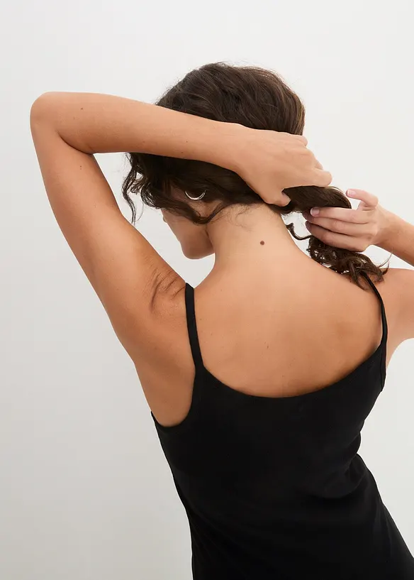 Lot de 3 tops à fines bretelles 100% coton, bonprix