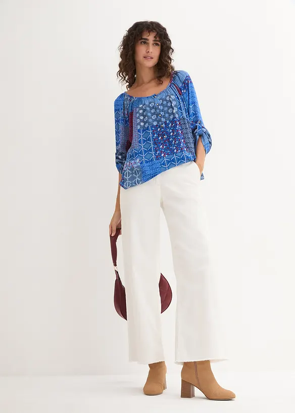 Blouse manches longues effet froissé, bonprix