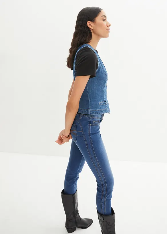 Gilet sans manches en jean extensible, bonprix