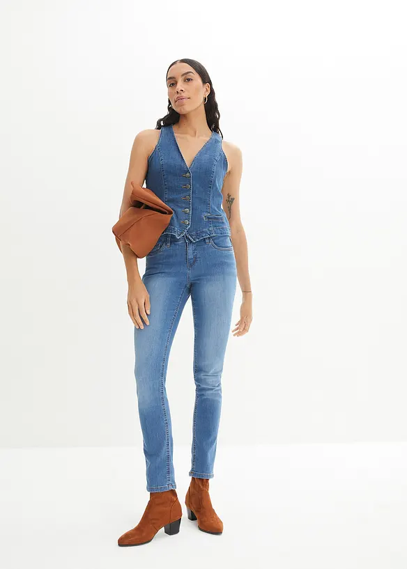 Jean skinny taille mi-haute, extensible, bonprix