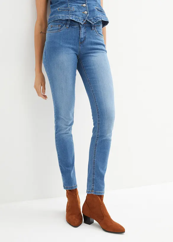 Jean skinny taille mi-haute, extensible, bonprix
