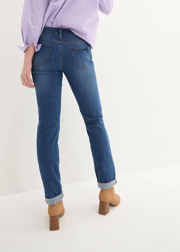 Jean droit taille mi-haute, extensible, bonprix