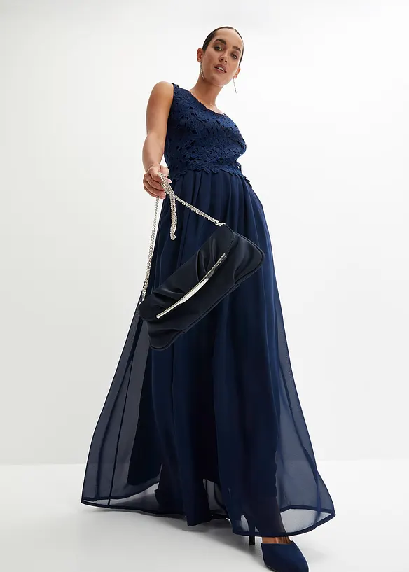 Robe longue à dentelle, bonprix