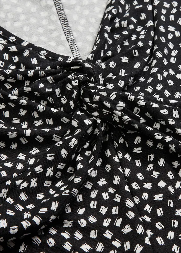 Robe en jersey imprimé avec drapé, bonprix