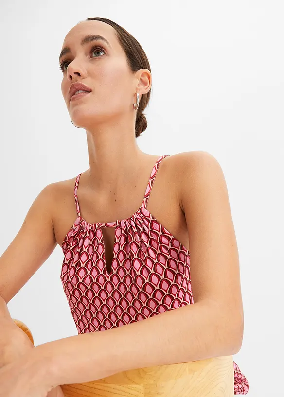 Top à fines bretelles en viscose extensible douce, bonprix