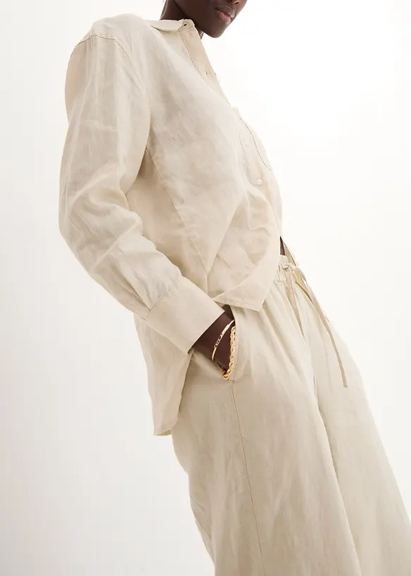 Pantalon palazzo 100 % lin, bonprix