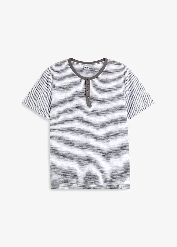 T-shirt à col Henley, 100% coton, bonprix