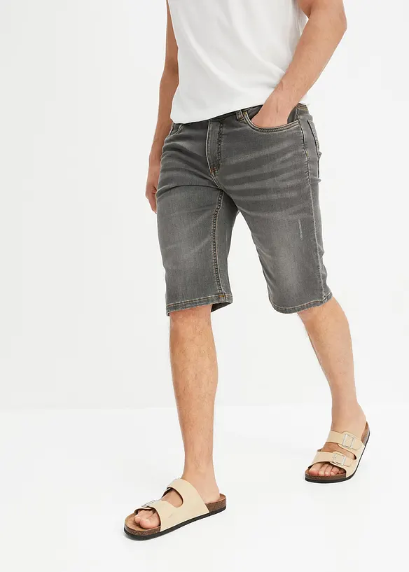 Bermuda confortable en jean et molleton, Regular, bonprix
