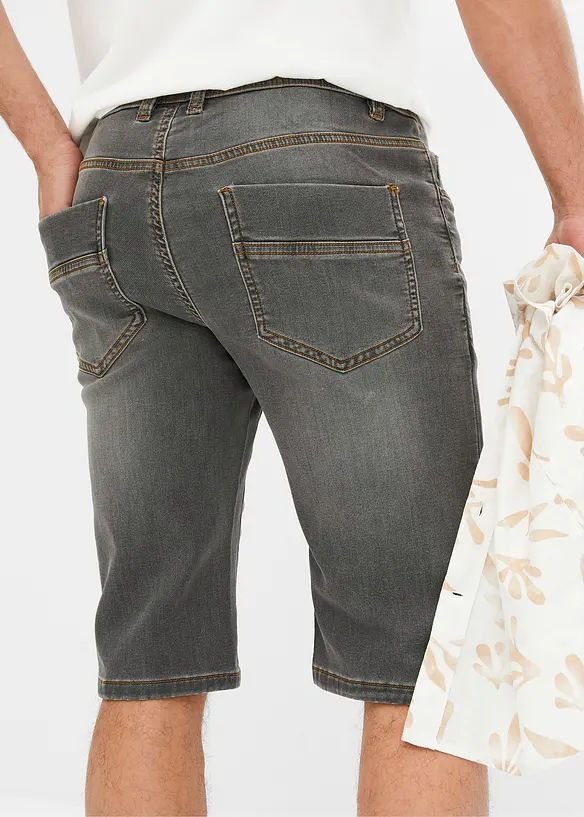 Bermuda confortable en jean et molleton, Regular, bonprix