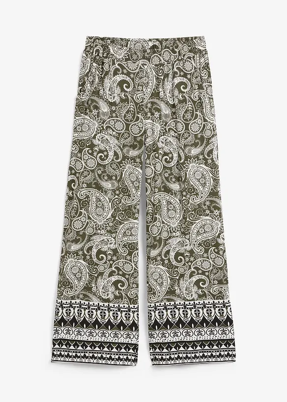 Pantalon palazzo doux en viscose extensible, bonprix