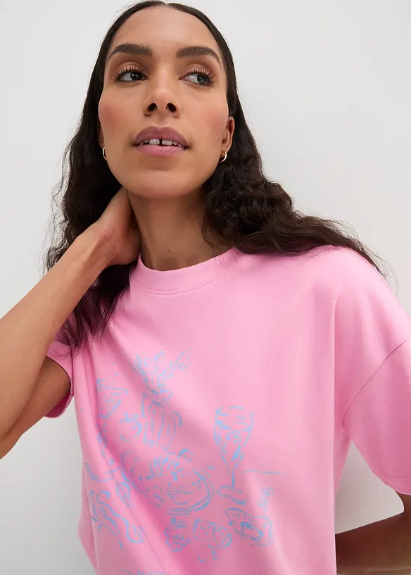T-shirt coton à imprimé, bonprix