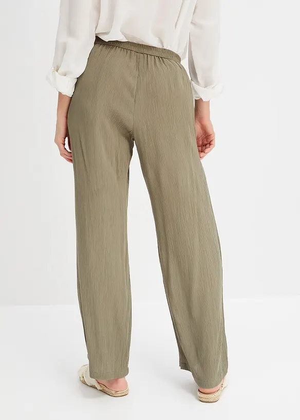 Pantalon palazzo en viscose douce, bonprix