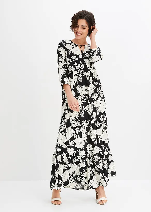 Robe longue imprimée en viscose fluide, bonprix