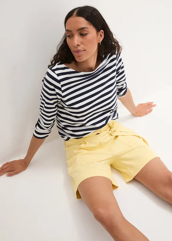 Short en twill avec ceinture à nouer, bpc bonprix collection