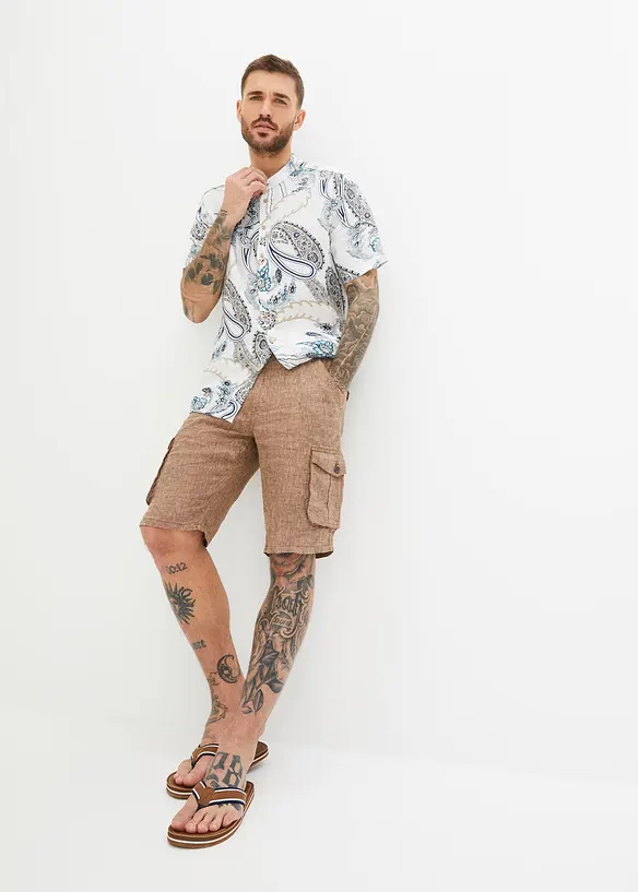 Bermuda cargo en lin, bonprix