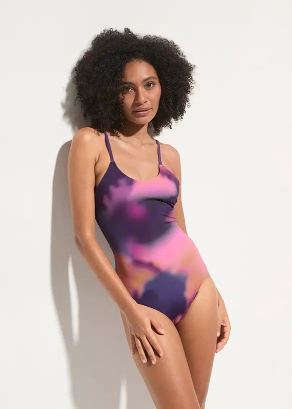Maillot 1 pièce réversible avec polyamide recyclé, bpc bonprix collection