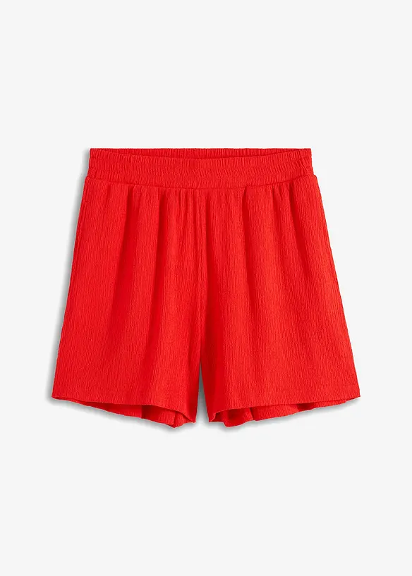 Short en jersey texturé à taille haute élastiquée, bonprix