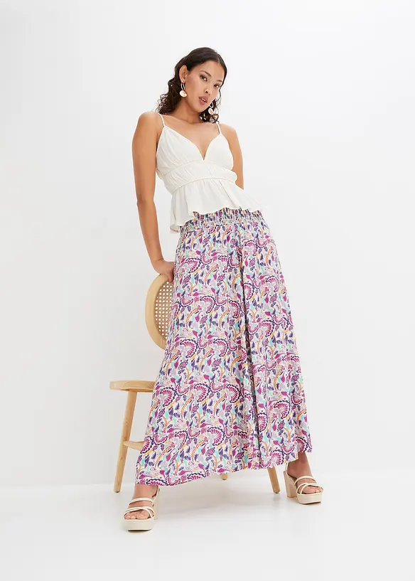 Pantalon palazzo en viscose fluide, bonprix