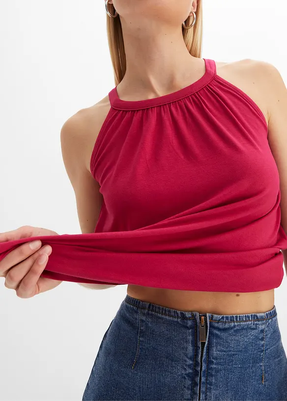 Top jersey à fronces, bonprix