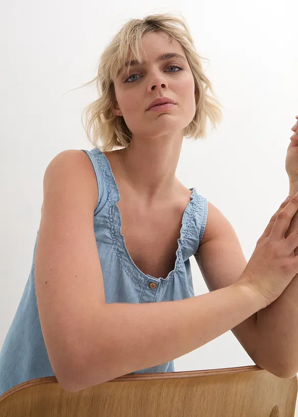 Chemisier sans manches en jean, bonprix
