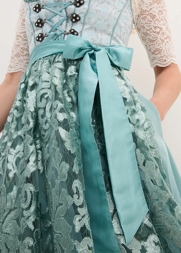 Dirndl avec tablier à sequins (ens. 2 pces), bonprix
