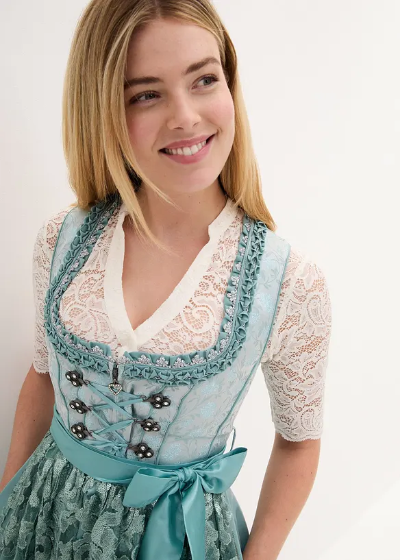 Dirndl avec tablier à sequins (ens. 2 pces), bonprix