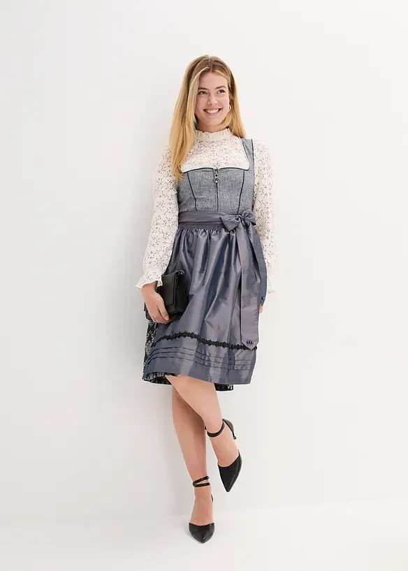 Dirndl avec jacquard et tablier (ens. 2 pces), bonprix