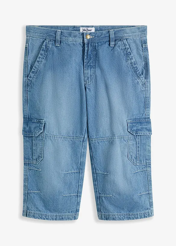 Jean cargo 3/4 Regular droit et extensible, bonprix