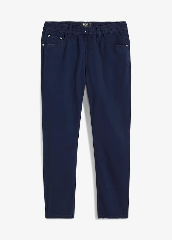 Pantalon droit taillé élastiquée 100% coton, Regular, bonprix